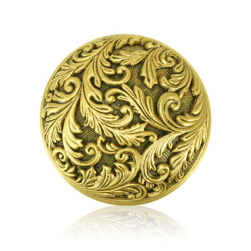 GLENDALE COURT KNOB; LT. COLORADO TOPAZ CRYSTAL MUSEUM GOLD FINISH, Museum Gold