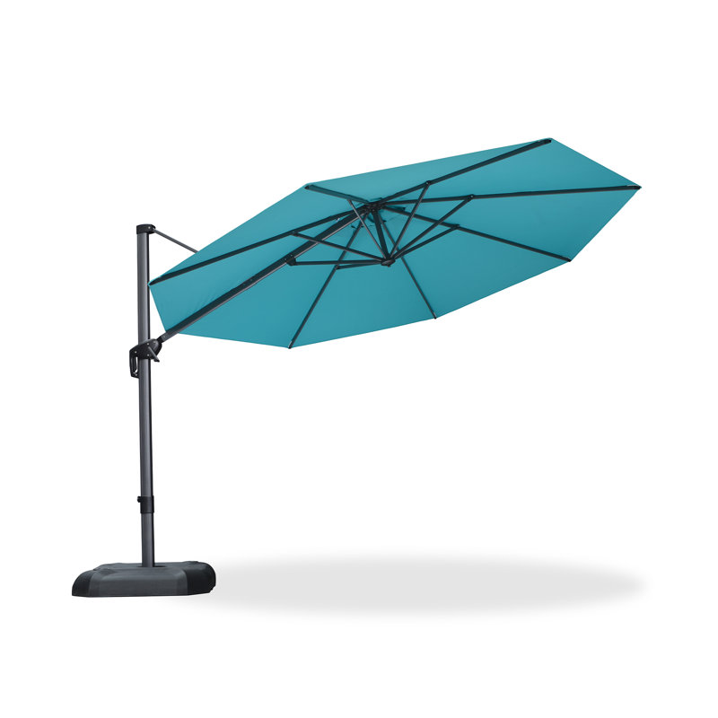 Cantilever Parasol, Turquoise Blue, 274.3cm H x 335.3cm W x 335.3cm D