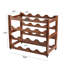 Solid Wood Tabletop Wine Bottle Rack Brown