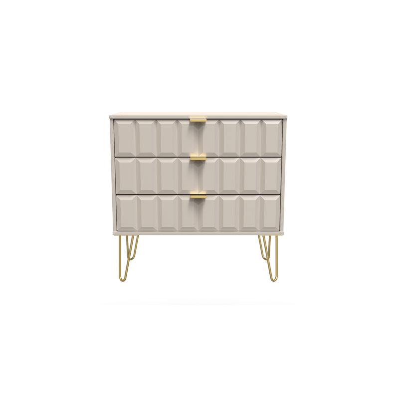 Fully Assembled Aleksej 3 - Drawer Chest of Drawers, Kashmir Matt
