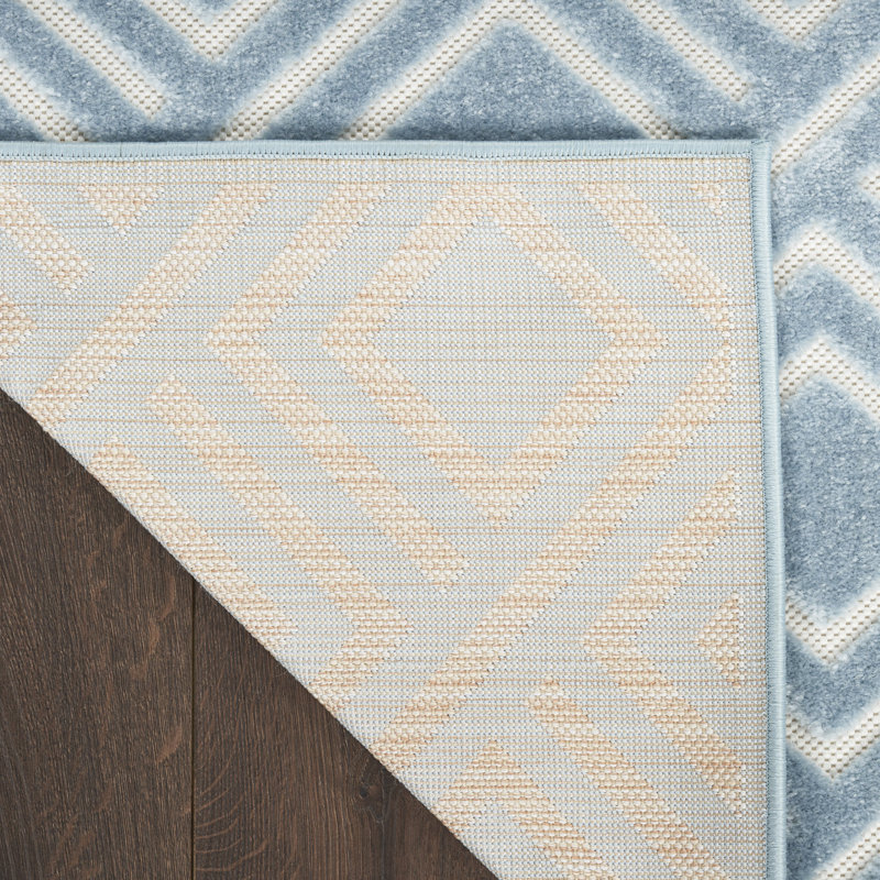 Tapis d'intérieur moderne bleu Ebern Designs Garp, Rectangle 7 pi 10 po x 9 pi 10 po