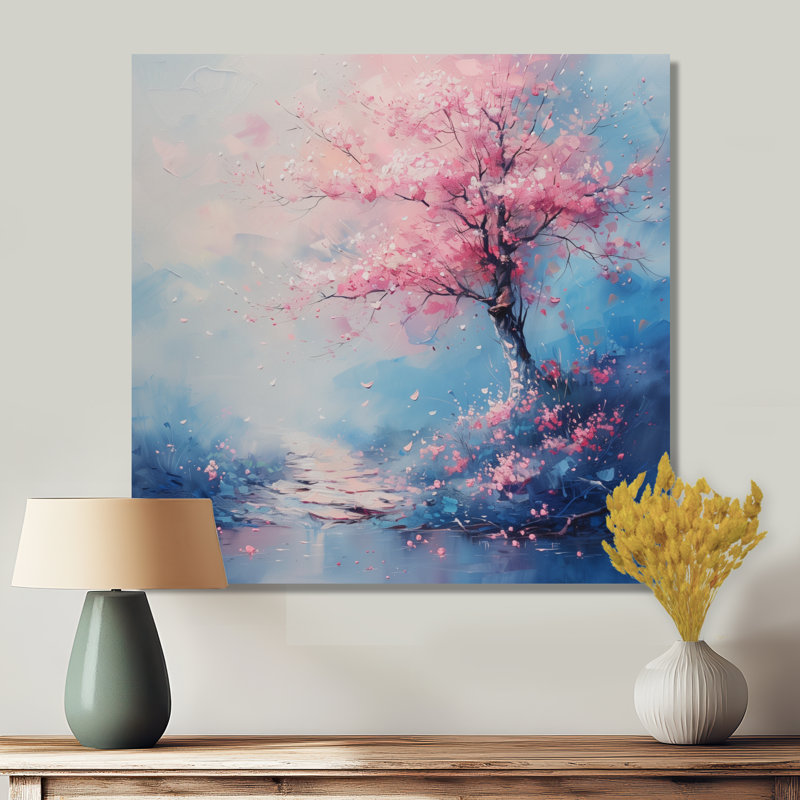 «Arbre de fleurs de cerisier en fleurs au printemps II - Fleurs de cerisier murales dans le salon, Toile tendue