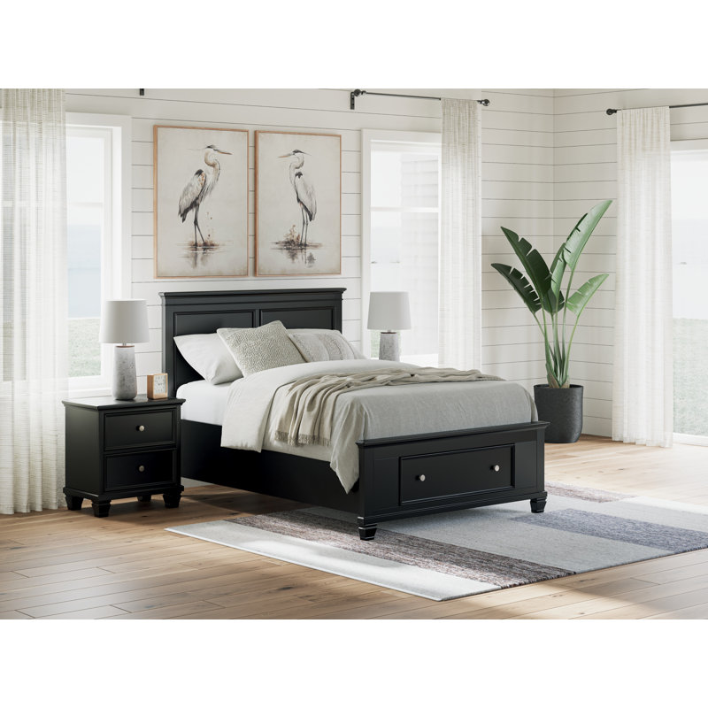 Lanolee Full Panel Storage Bed, Full, Black