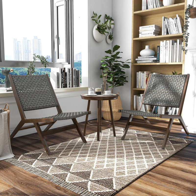 Kadean Aluminum Outdoor 3-Piece Table And Chair Set, Dark Gray