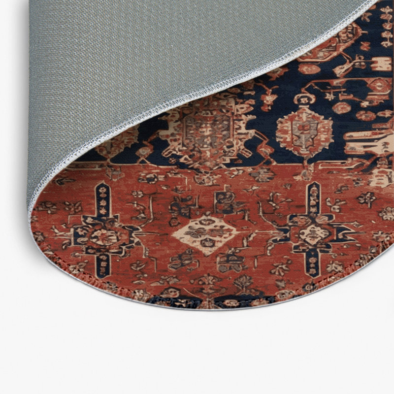 Tapis turc intérieur et extérieur brun, Rond 5 pi