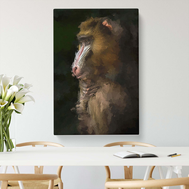 Mandrill Monkey In Abstract - Wrapped Canvas, 76cm H x 50cm W x 3cm D