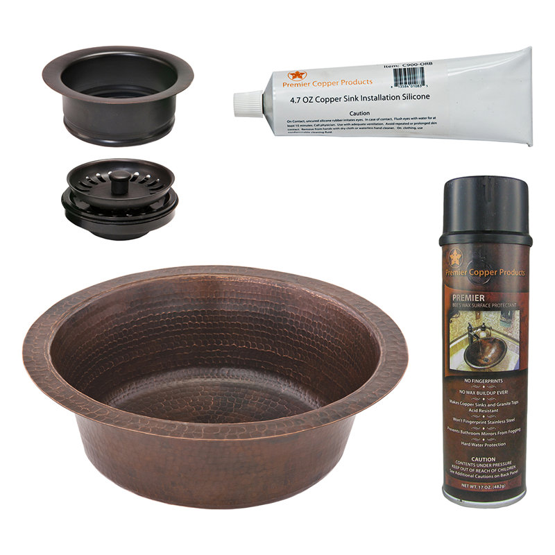 Premier Copper Products BSP5_BR14DB3-G Bar Sink And Drain Package