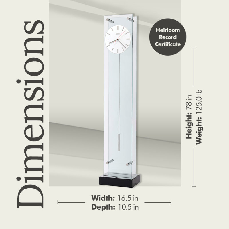 Echo 78'' Glass Floor Clock