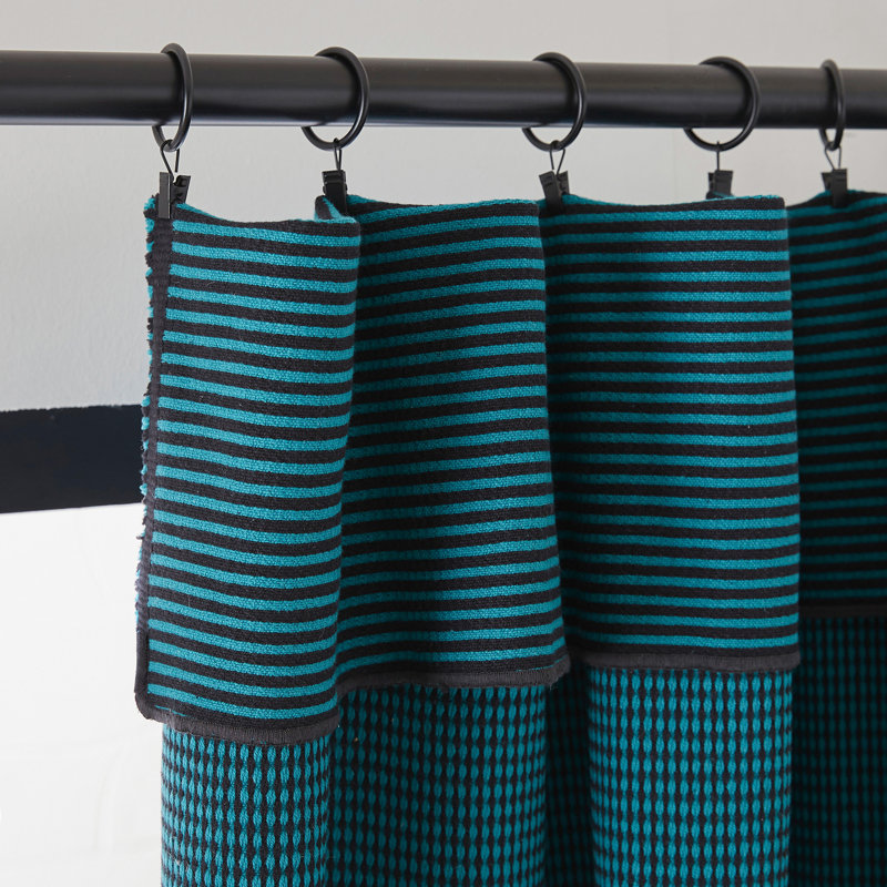 Donnie Cotton Room Darkening Curtain Single Panel, Grey Turquoise