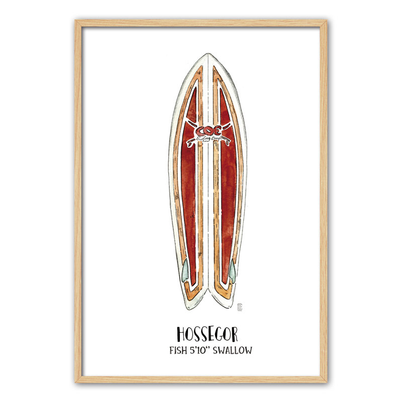 Objects Hossegor Surf by César Ortiz Echagüe - Single Picture Frame Painting, 90cm H x 60cm W x 3cm D