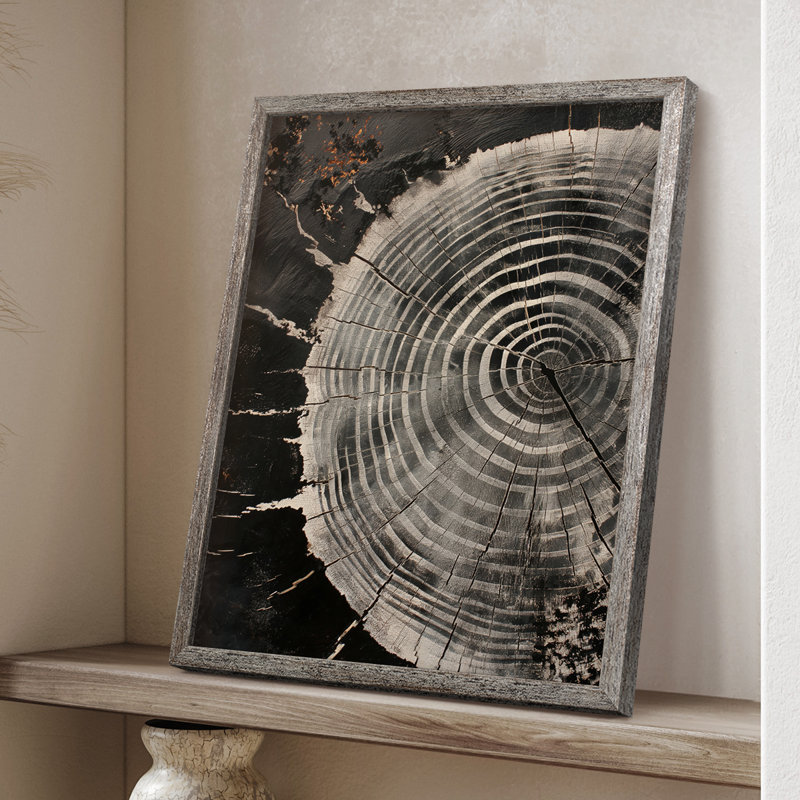 Reproduction encadrée ABSTRACT Series CXCV - bois massif, H 30 po x l 24 po