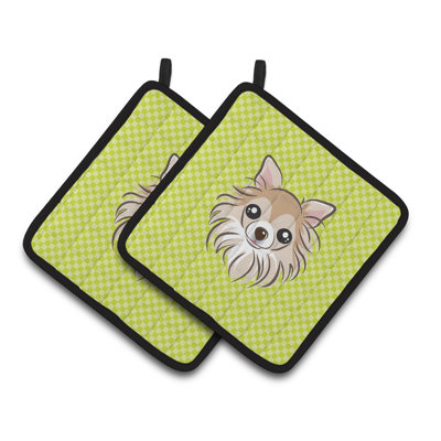 Cuisinier poignée chihuahua caroline trésors Checkerboard
