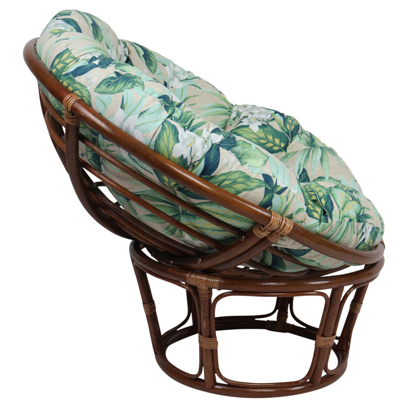Coussin d'extérieur Papasan (coussin seulement), 52" W x 52" D, Tan/Green/Blue/Tahiti Breeze Floral