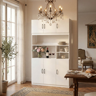 Armoire de rangement blanche 78,74 po x l 47,24 po x P 15,75 po