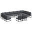 Vidaxl Garden Sofa Set With Cushion 12 Pcs Black Aluminium