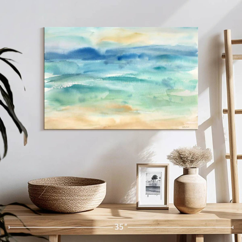 Paysage marin abstrait I, H 16 po x l 24 po