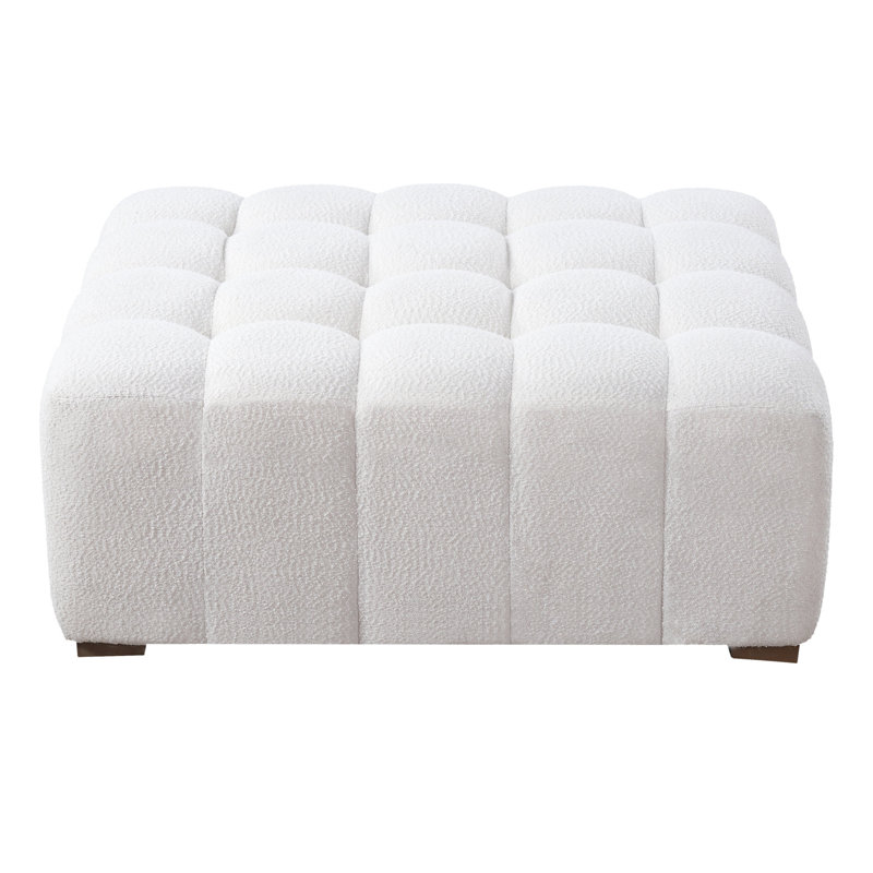 White Boucle Multipurpose Ottoman