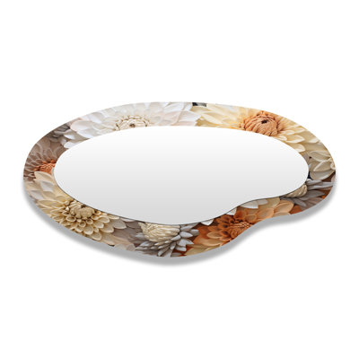 Minimalisme mamans, peinture en beige II - décor de maman en métal - miroir mural traditionnel asymétrique