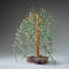 Genuine Green Aventurine Gemstone Willow Tree On Fluorite Base
