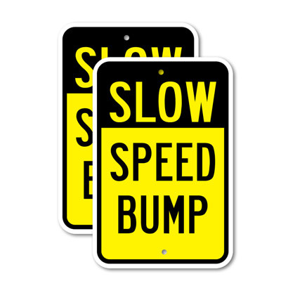(Paquet de 2) Plaque en aluminium de gros calibre 12 po x 18 po Slow Speed Bump
