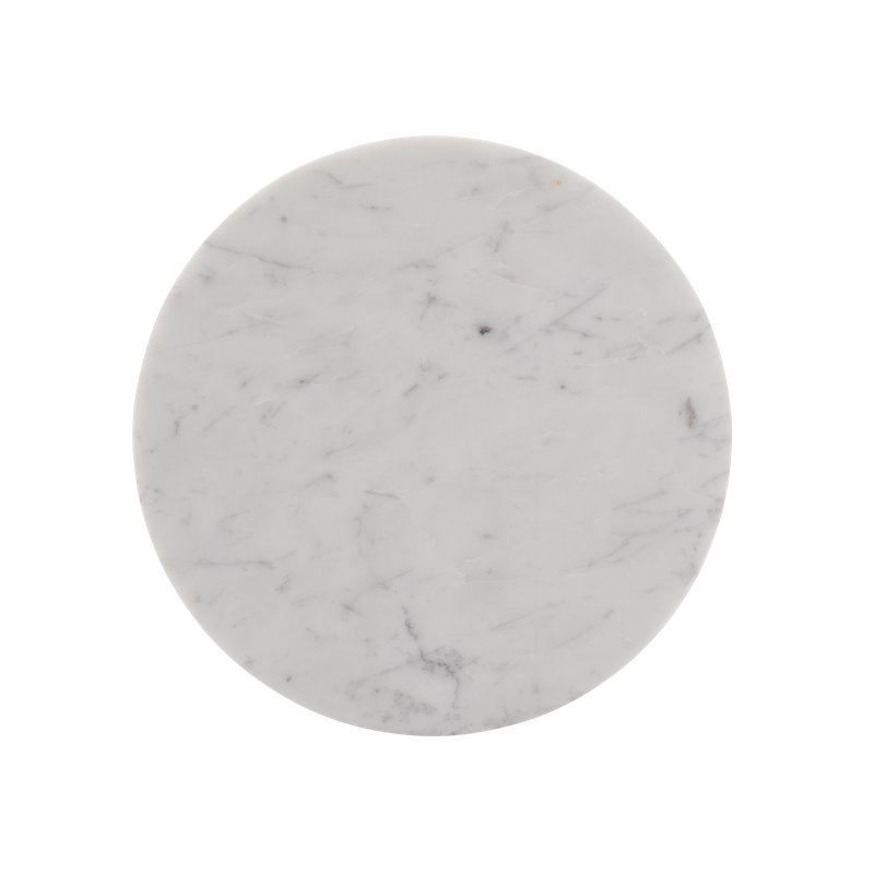Sasha Marble Top End Table, White