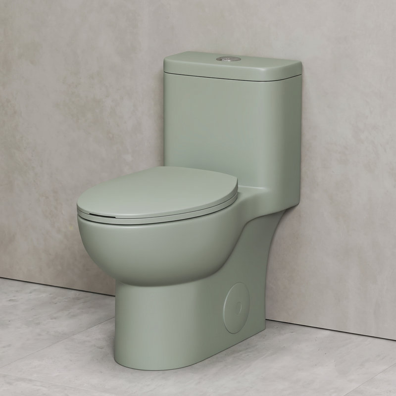 Toilette allongée une pièce à double chasse en vert, Green