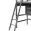 Lit mezzanine simple pour lit simple gris - élégant et fonctionnel avec tablettes de rangement-118082991