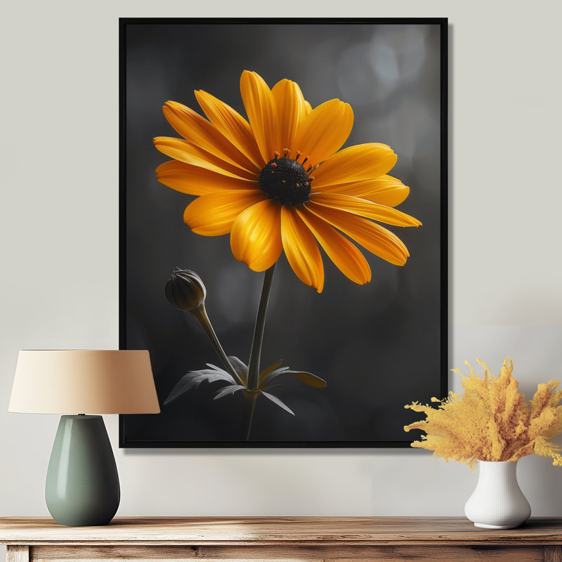 Jaune jaune noir Splendor Marigold Photo II - Marigold Wall Art Living Room, H 30 po x l 40 po