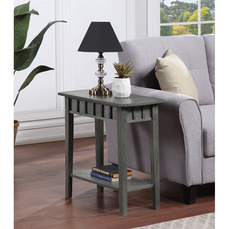 Bolander End Table with Shelf, Wirebrush Dark Gray, 24''H x 24''W x 12''D