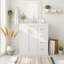 Meuble-lavabo de 76 cm avec lavabo en céramique, meuble autoportant à 1 porte et 3 tiroirs, structure en bois massif et MDF, de style moderne, vert-1037580823