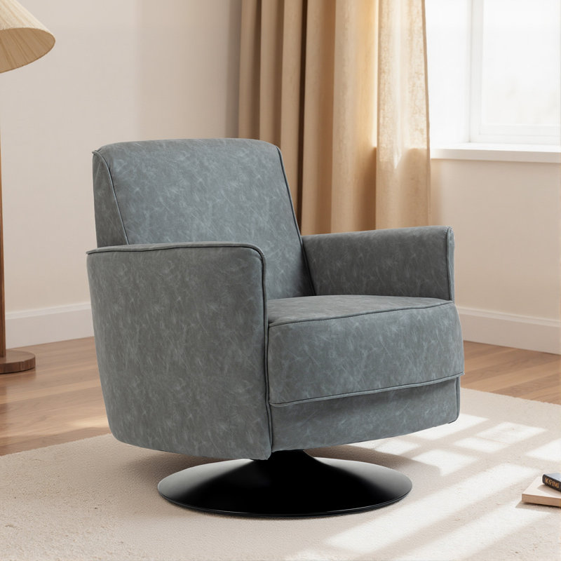 Faux Leather Swivel Armchair