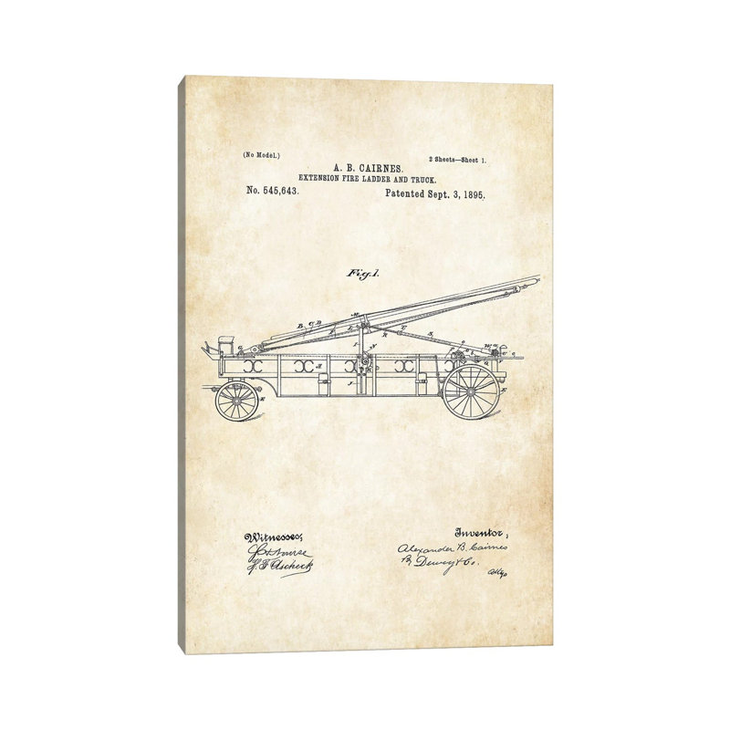 Fire Truck - Wrapped Canvas Print, 66.04 cm H x 45.72 cm W x 1.91 cm D