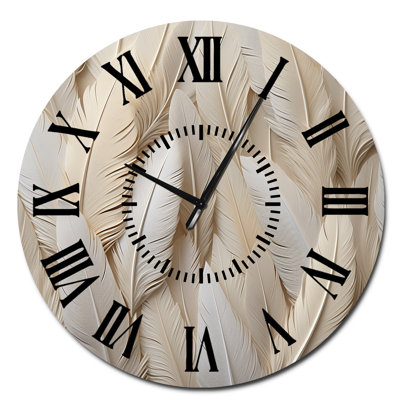 Feathery Plumes - Feathers Black Face Wall Clock