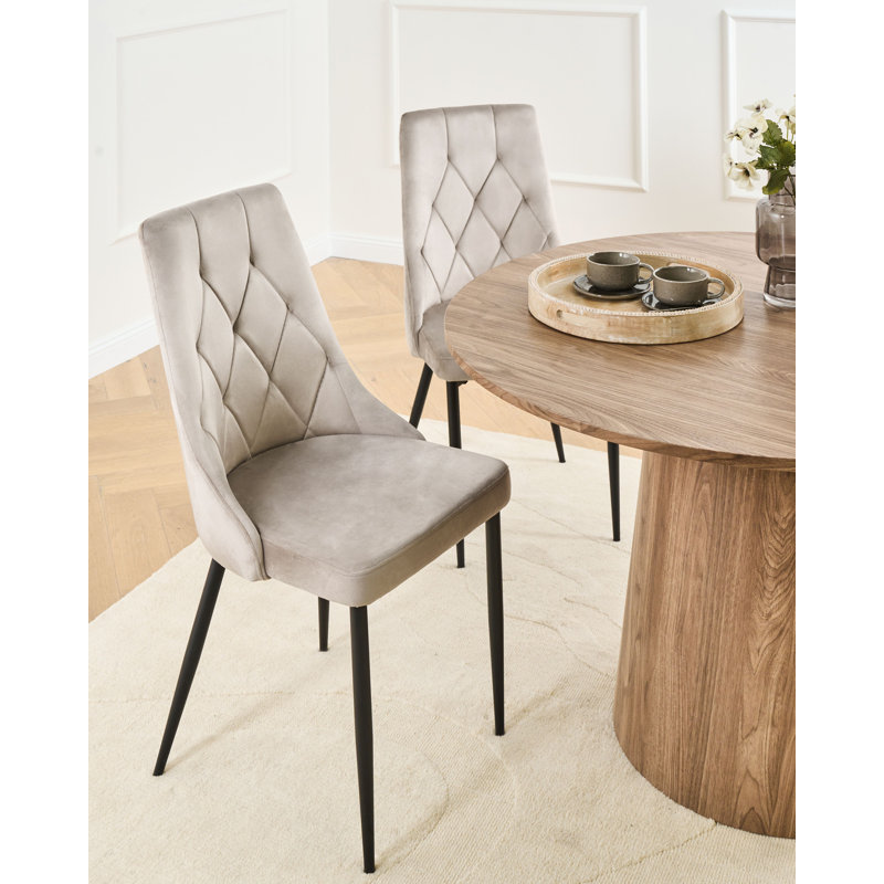Set of 2 Dining Chairs AVENIR Velvet , Beige