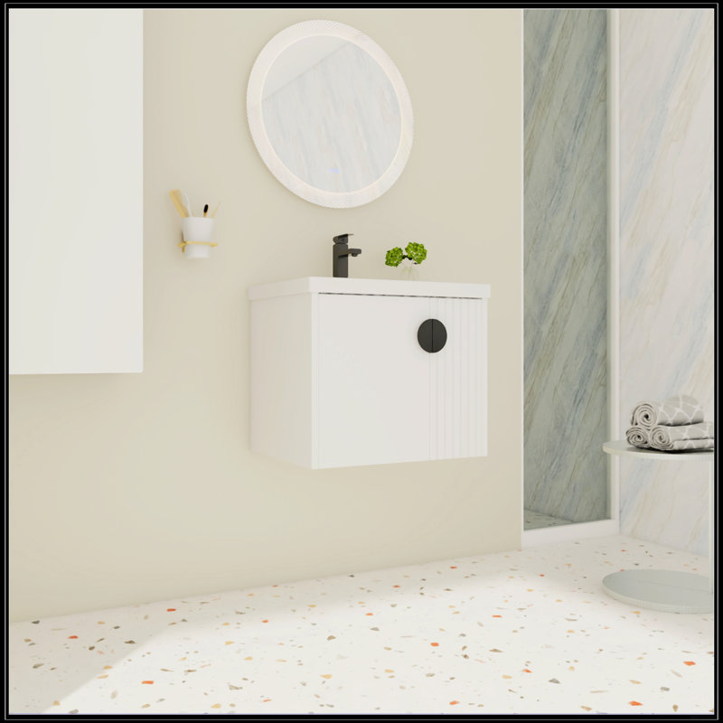 Meuble-lavabo 24 po avec lavabo, 24", Blanc