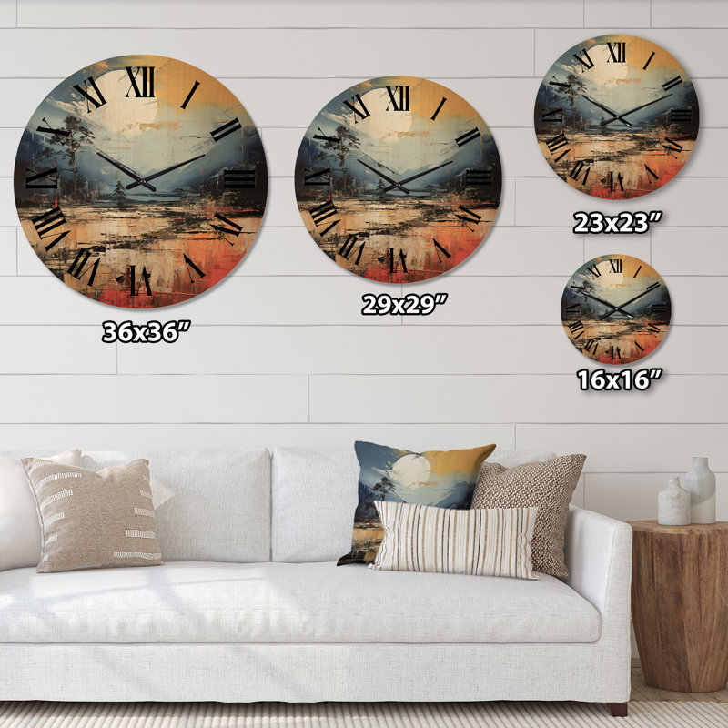 Horloge murale en bois massif Minke, Grand