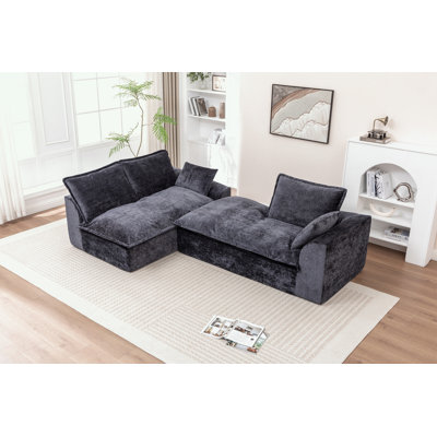 L-Shape Sectional Couch with left Chaise and soft cushion by Hokku Designs