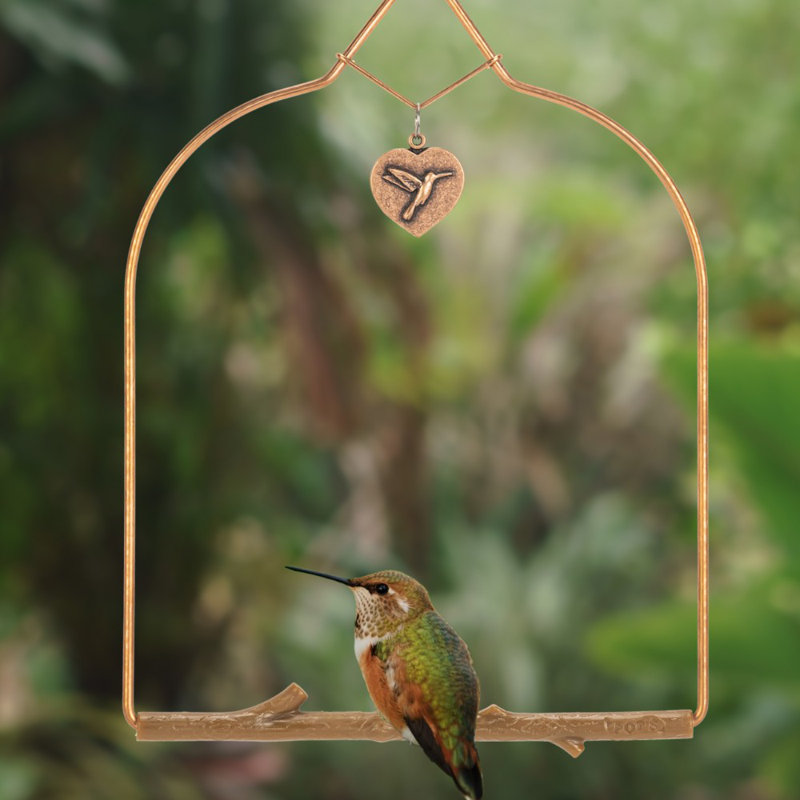 Balançoire colibri en cuivre Alyis, Perchoir brun écorce