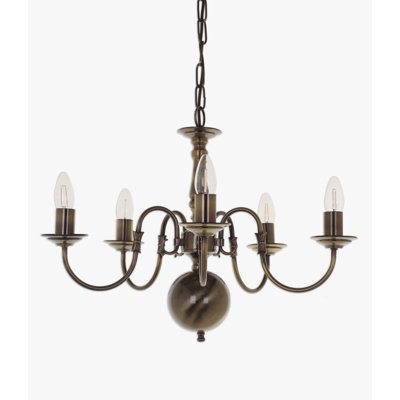 Roosevelt 5 - Light Candle Style Chandelier