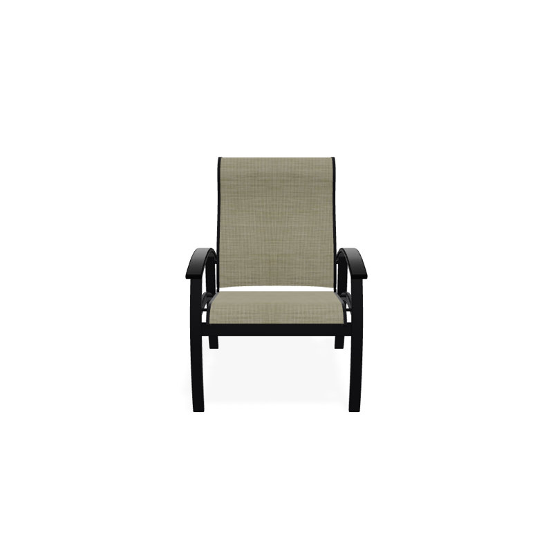 Chaise de patio Askar, Bristol taupe Sunbrella®, Noir, Noir texturé
