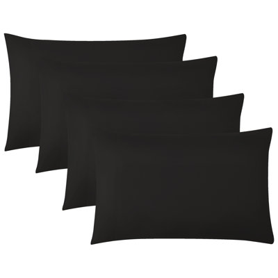 Southshore Fine Linens Vilano Springs Black King/California King 4-Piece Pillowcase Set, 110 GSM Ultra Soft Double-Brushed Microfiber, 20" x 40"
