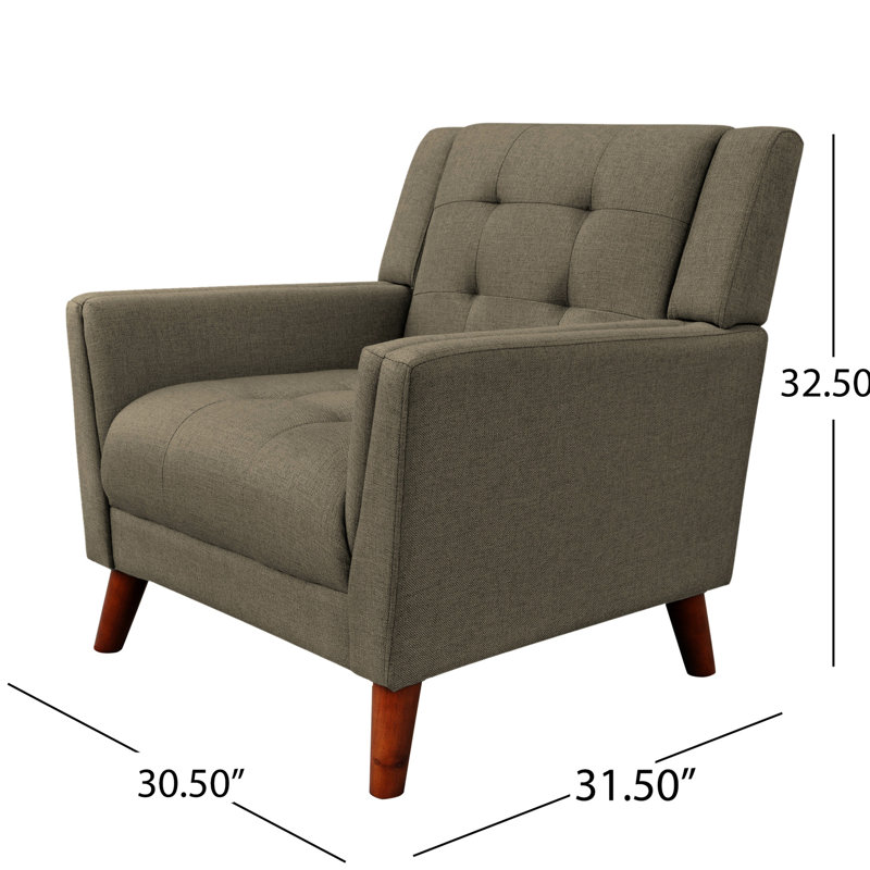 Fauteuil de style Mid-Century moderne en tissu gaufré doux et riche, chaud et complexe