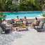 Ensemble de conversation d'extérieur pour 7 personnes avec coussins Haven, ensemble de conversation pour patio toutes saisons avec table basse-754421925