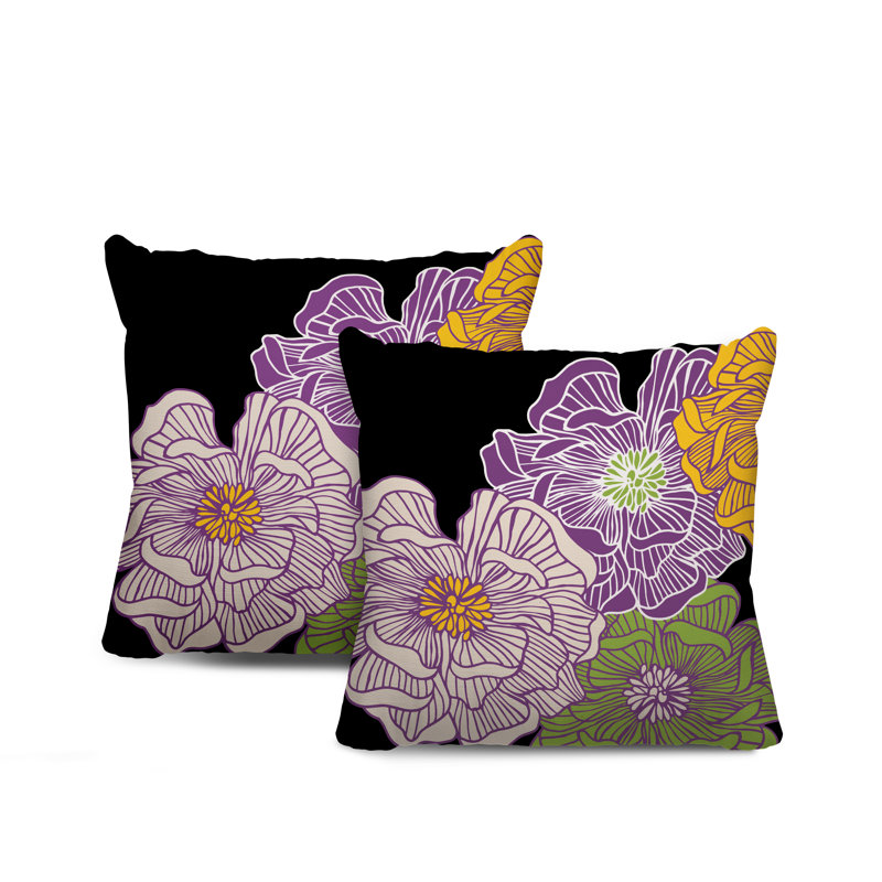 Housse et insert de coussin décoratif intérieur / extérieur en mélange de polyester, L 17 po x H 17 po, Mauve
