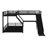L-Shaped Bunk Bed With Loft Bed, Metal Triple Bunk Bed With Slide And USB Ports-1472402568