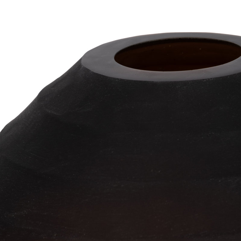 Glass Smokey Brown Round Rotund Vase