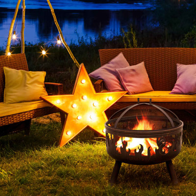 Chanaya Round Steel Wood Burning Smokeless Fire Pit