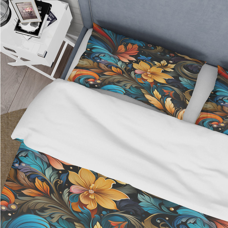 Ensemble de housse de couette Vibrant Fusion Paisley, Housse de couette simple + 1 taie décorative stan