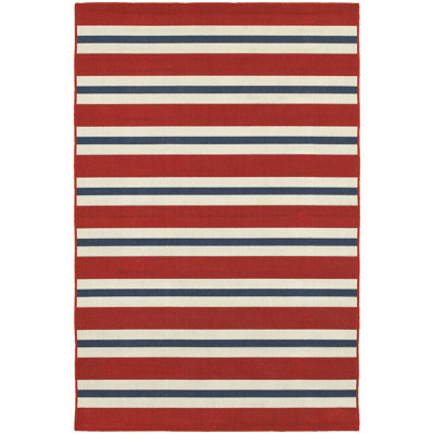 Deltana Striped Power Loomed Indoor / Outdoor Rug