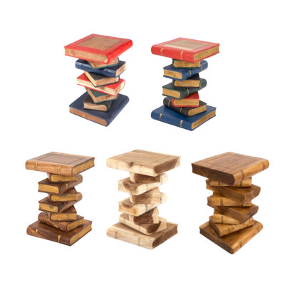 Bookstack Solid Wood End Table